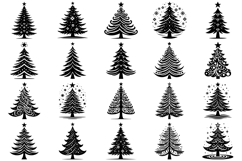 Elegant Christmas Tree Silhouette SVG Bundle Product Image 2