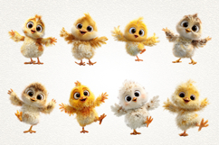 Cute Chick Clipart Bundle 28 PNG Animals Transparent BG Product Image 2