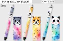 Cute Puppy and Panda Watercolor Pen Wraps Product Image 1