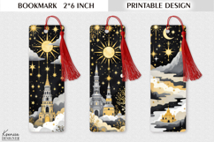 Golden Celestial Printable Bookmark | Mystic Tarot Design Product Image 1