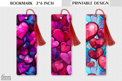 Stained Glass Heart| Valentines Day Printable Bookmark Product Image 1