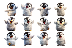 Baby Penguin Clipart Bundle 28 PNG Transparent BG Product Image 2
