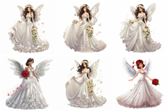 60 Fairy Princess Angel Wedding Dress Illustration JPG Product Image 3