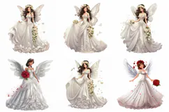 60 Fairy Princess Angel Wedding Dress Illustration JPG Product Image 3