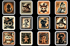Vintage Halloween Postage Stamp Stickers Bundle Product Image 3