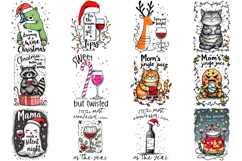 Funny Christmas Quotes |Wine Tumbler Sublimation BUNDLE Product Image 3