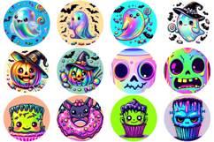 Round Earring Sublimation Design | Halloween Jewelry Bundle Product Image 2
