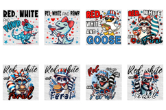 Raccoon | Dinosaur |Goose| 4th of July Square Coaster Bundle Product Image 3