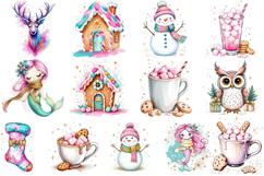Pastel Cozy Cute Merry Christmas Mug Sublimation Bundle Product Image 2