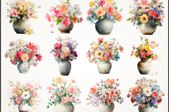 Floral Ceramic Vase Clipart Bundle 42 PNG Transparent BG Product Image 3