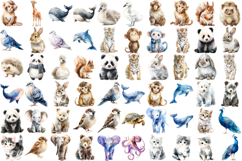 Cute Watercolor Animals Clipart Adorable MegaBundle 200 Product Image 3