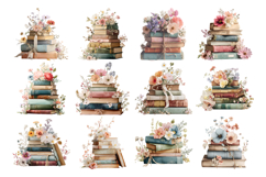Books with Flowers Clipart Bundle 37 PNG Transparent BG Product Image 3