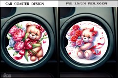 Teddy Bear|Peony|Flower Animal Car Coaster Design Product Image 1