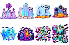 Neon Iridescent Halloween T-Shirt Sublimation Bundle Product Image 4