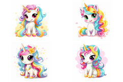 36 Cute Unicorn Illustrations Kawaii Rainbow Sticker Ideas Product Image 2