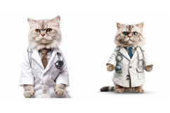 10 Cat Doctor Kitten Dress Up Illustration JPG Portrait Product Image 3