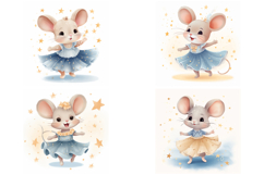 32 Ballerina Mice Mouse Illustration Dancing JPG Collection Product Image 5