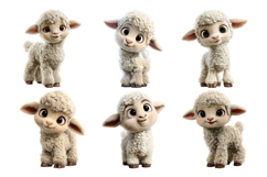 Baby Lamb Clipart Bundle 28 PNG Transparent BG Product Image 3
