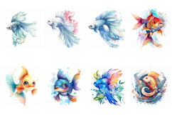 60 Koi Fish Watercolor Illustrations JPG Collection Product Image 7