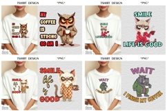 Grumpy Animal with Coffee| Sarcastic Quotes T Shirt Bundle Product Image 4