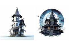 8 Spooky Halloween Castles Illustration Cartoon Collection Product Image 4