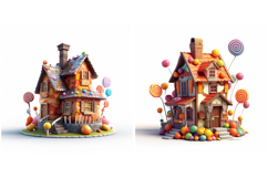 8 Gingerbread Fairytale Houses Illustration Collection JPG Product Image 4