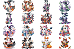 Fall Patchwork Ghost Halloween |Glass Can Wrap Bundle Product Image 3