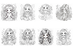 76 Mermaid Princess Girl Clipart Color Book Illustration Product Image 4