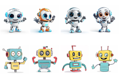 70 Robot Kawaii Characters Illustration Sticker Ideas JPG Product Image 8