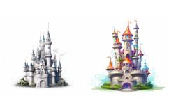 8 Fairy Tale Princess Castles Illustration Cartoon Royal JPG Product Image 3