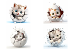 20 Kitten Illustration Cat Cute Popping Out JPG Product Image 3