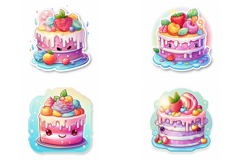 32 Kawaii Cake Sticker Idea Logo Illustration Designs Product Image 3