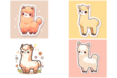 20 Kawaii Llama illustration Sticker Idea Design Cute Pets Product Image 4