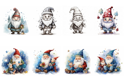 65 Christmas Gnomes Illustration Clip Art Collection Product Image 4