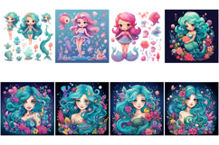30 Mermaid Princess Girl Clipart Illustrations JPG Product Image 3