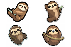 Sloth Kawaii Sticker Idea Logo Cute Designs JPG Product Image 3