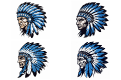 16 Native American Indian Logo Sticker Illustration Designs Product Image 2