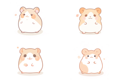 20 Kawaii Hamster Illustration Sticker Idea Design Cute Pets Product Image 3