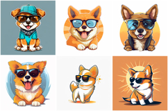50 Puppy Dog Sunglasses Sticker Ideas Illustration Logo JPG Product Image 3