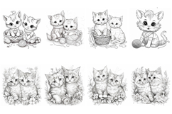 100 Coloring Pages of Cats Book Illustrations JPG Product Image 3