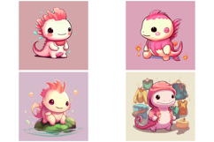 40 axolotl illustration sticker Idea Designs JPG Product Image 3