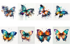 80 Watercolor Butterfly Butterflies Illustrations Vibrant Product Image 3