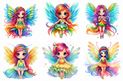 50 Rainbow Fairy Fairies Girls Illustrations Sticker JPG Product Image 3