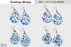 Retro Blue Flower| Vintage Floral EarringDesign Product Image 1