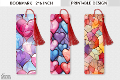 Stained Glass Heart| Valentines Day Printable Bookmark Product Image 1