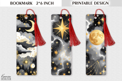 Golden Celestial Printable Bookmark | Mystic Tarot Design Product Image 1