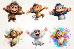 Funky Monkey Clipart Bundle 38 PNG Cute Monkey PNG | UHD 4K Product Image 3