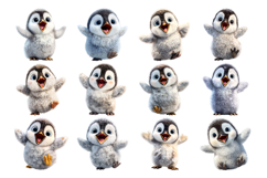 Baby Penguin Clipart Bundle 28 PNG Transparent BG Product Image 3