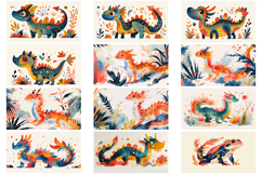 80 Cartoon Dragon Illustrations for Children JPG Product Image 3