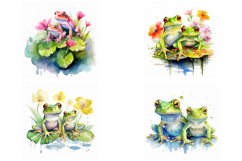 30 Watercolor Frog Illustration Toad Painting Collection JPG Product Image 3